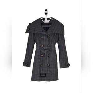 Tweed Cotton Lined Corpcore Preppy Spring Academia Trench Coat Jacket Size M